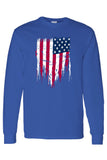 Men's/Unisex US Distressed Flag Pull Over Sweater