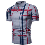 Lattice Short Sleeve Grid Polo Shirt