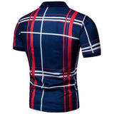 Lattice Short Sleeve Grid Polo Shirt