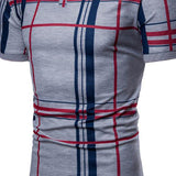 Lattice Short Sleeve Grid Polo Shirt