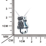 Black And White Cat Necklace With Diamonds