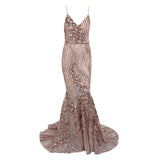 Gold Evening Gown Sequin