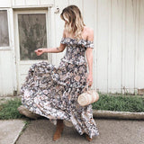 Flower Field Off-shoulder Vintage Dress