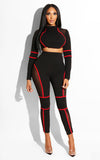 Trinity Mesh Panel High Waist Sports Top & Leggings 2-Piece Suit
