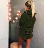 Kittie Velour Two-Piece Hoodie and Shorts Lounger