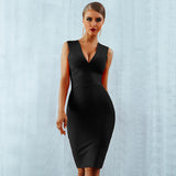 Amada V-Neck Sleeveless Bandage Dress - Multi Variants
