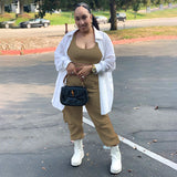 Women's New High-Waisted Overalls and Solid Color Vest Casual Suit