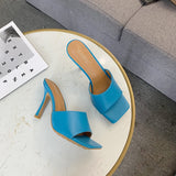 Slip On Vegan Leather Square Toe Sandals