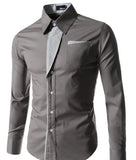 Men's Luxe Button Up Long Sleeves Collar Shirt