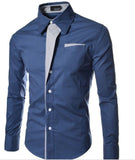 Men's Luxe Button Up Long Sleeves Collar Shirt