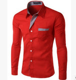 Men's Luxe Button Up Long Sleeves Collar Shirt