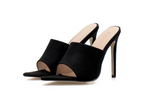 Genuine Suede Stiletto High Heels Sandals