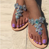 Bedazzle Rhinestone Flat Sandals