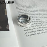 LouLeur 925 Sterling Silver Ring Design Smooth Opened Adjustable For Women Rings Fashion Fine Jewelry Gifts