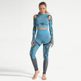 Cheetah Quick Drying Seamless 2-Piece Set Sports Suit - Underarm Vents