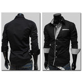 Men's Luxe Button Up Long Sleeves Collar Shirt