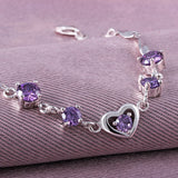Heart-shaped crystal zircon bracelet Korean version of fashion jewelry jewelry Sen ladies jewelry