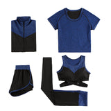 5-Piece Sports Suit Set Zip-Up Jacket - Sizes S - 6XL