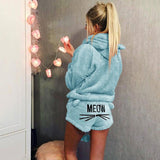 Kittie Velour Two-Piece Hoodie and Shorts Lounger