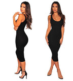 Maxi Cotton Ribbed Long Slim Pencil Dress