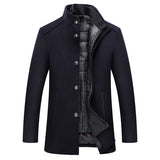 Stand Collar Wool Coat - with Detach Insulin Vest