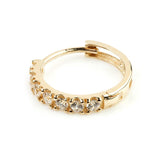 9ct Gold Pave Crystal 12mm Huggie Earring