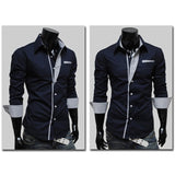 Men's Luxe Button Up Long Sleeves Collar Shirt