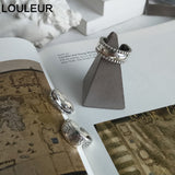 LouLeur 925 Sterling Silver Ring Design Smooth Opened Adjustable For Women Rings Fashion Fine Jewelry Gifts