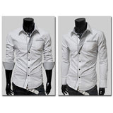 Men's Luxe Button Up Long Sleeves Collar Shirt
