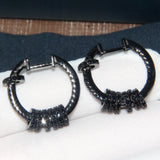 Europe and the United States big s925 pure silver earrings ladies inlaid diamond earrings earrings tide personality jewelry temperament hypoallergenic