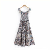 Flower Field Off-shoulder Vintage Dress