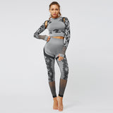 Cheetah Quick Drying Seamless 2-Piece Set Sports Suit - Underarm Vents