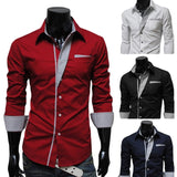Men's Luxe Button Up Long Sleeves Collar Shirt