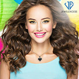 Sterling Silver (.925) Heart Necklace with 1.00 Carat Black Diamonds