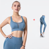 2-Piece Power Mesh Yoga Sports Bra and Sports Leggings