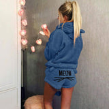 Kittie Velour Two-Piece Hoodie and Shorts Lounger