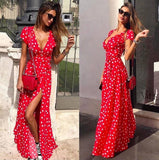 Santa Maria Romantic Wrap Maxi Dress