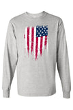 Men's/Unisex US Distressed Flag Pull Over Sweater