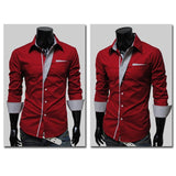 Men's Luxe Button Up Long Sleeves Collar Shirt