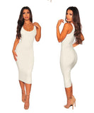 Maxi Cotton Ribbed Long Slim Pencil Dress