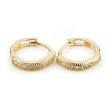 9ct Gold Slim Channel Crystal 10mm Huggie Earring