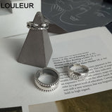 LouLeur 925 Sterling Silver Ring Design Smooth Opened Adjustable For Women Rings Fashion Fine Jewelry Gifts