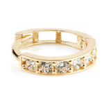 9ct Gold Flat Crystal 10mm Huggie Earring