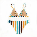 Women's Swimming Suit 2020 Sexy Bikini Swimsuit Swimwear Womens Rainbow Striped Print Bikini Set