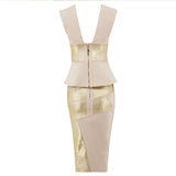 Celine Two-Piece Ruffles Bodycon Bandage Dress