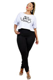 Plus Letter Printed Boxy Crop Top
