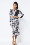 Tie Dye Long Sleeve Midi Dress