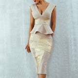 Celine Two-Piece Ruffles Bodycon Bandage Dress