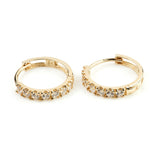 9ct Gold Pave Crystal 12mm Huggie Earring