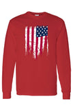 Men's/Unisex US Distressed Flag Pull Over Sweater